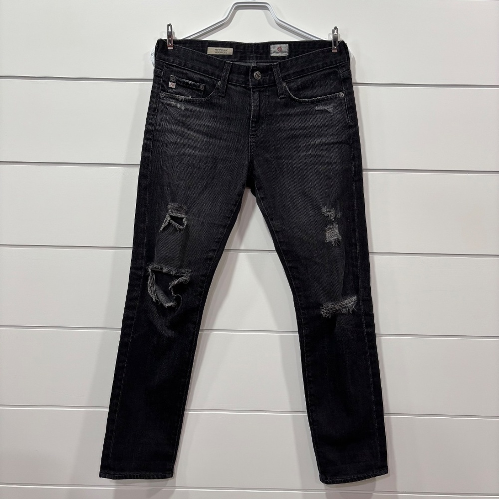 AG Adriano Goldschmied The Piper Crop Slouchy Slim Crop size 25R black jeans